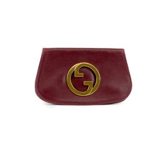 Gucci Vintage 1970's Blondie GG Gold Plated Clutch